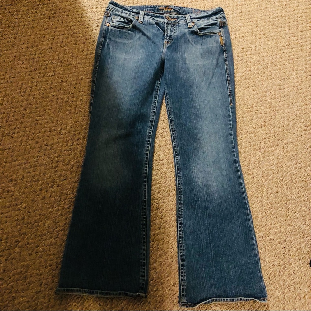 Silver Lola Western Glove Boot Cut Size 32x33